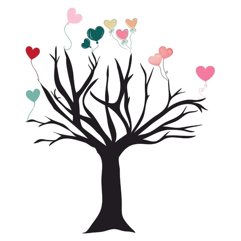 Arbre avec des cœurs arbre avec des cœurs