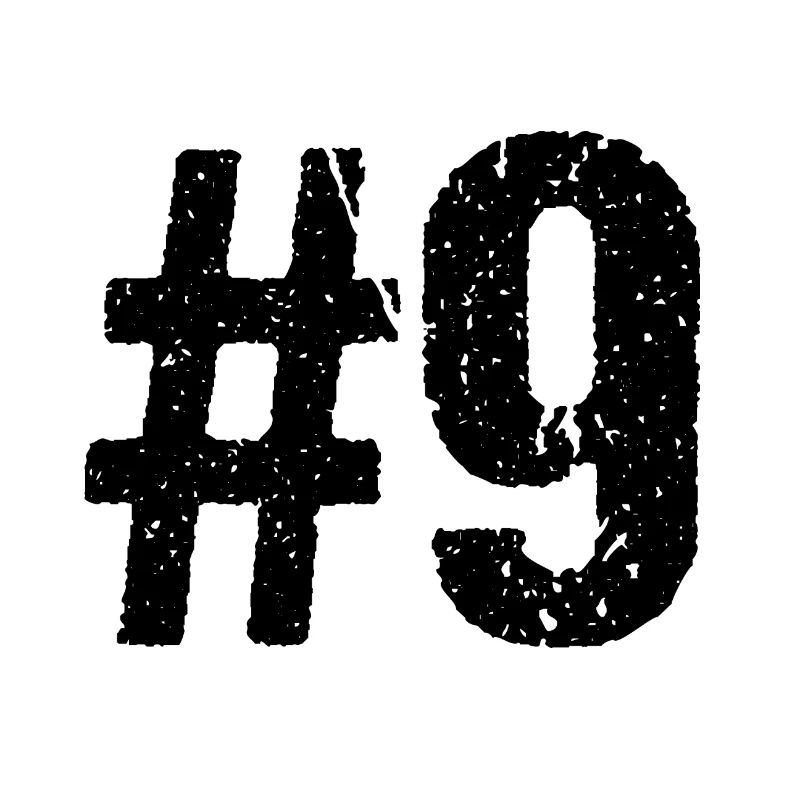 Teamplayer Hashtag Nummer 9 Neun Mannschaft