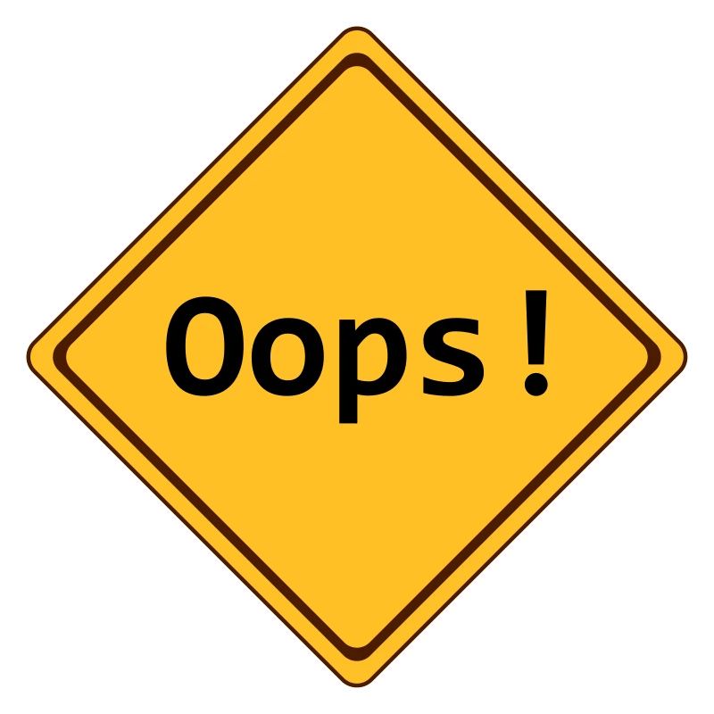 error, oops!, anpassbar