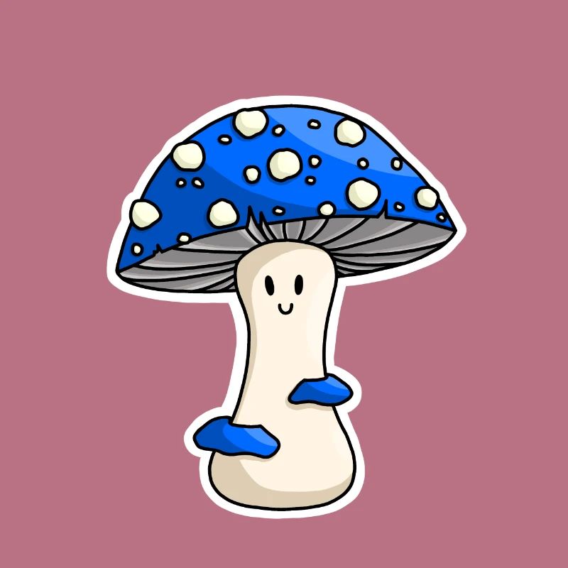 Happy Blue Toadstool