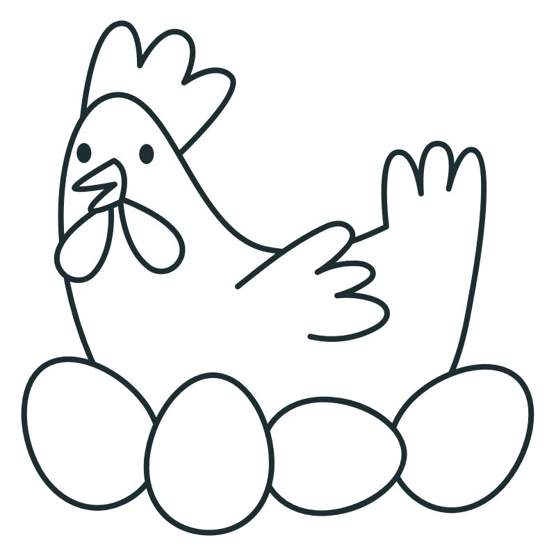 Chicken chook with eggs