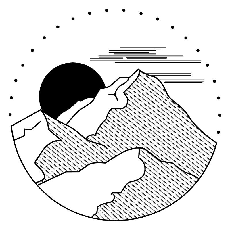 Geometric shape line mountains