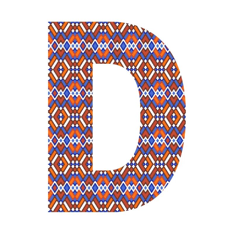 Monogramm Buchstabe D - geometrisches Muster
