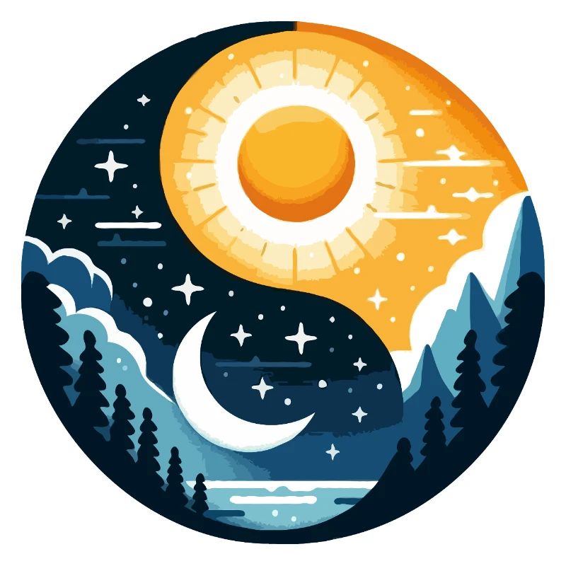 Yin Yang Sun and Moon