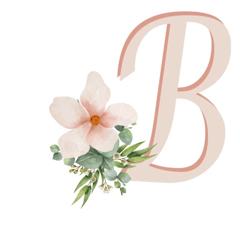Lettre B avec fleur