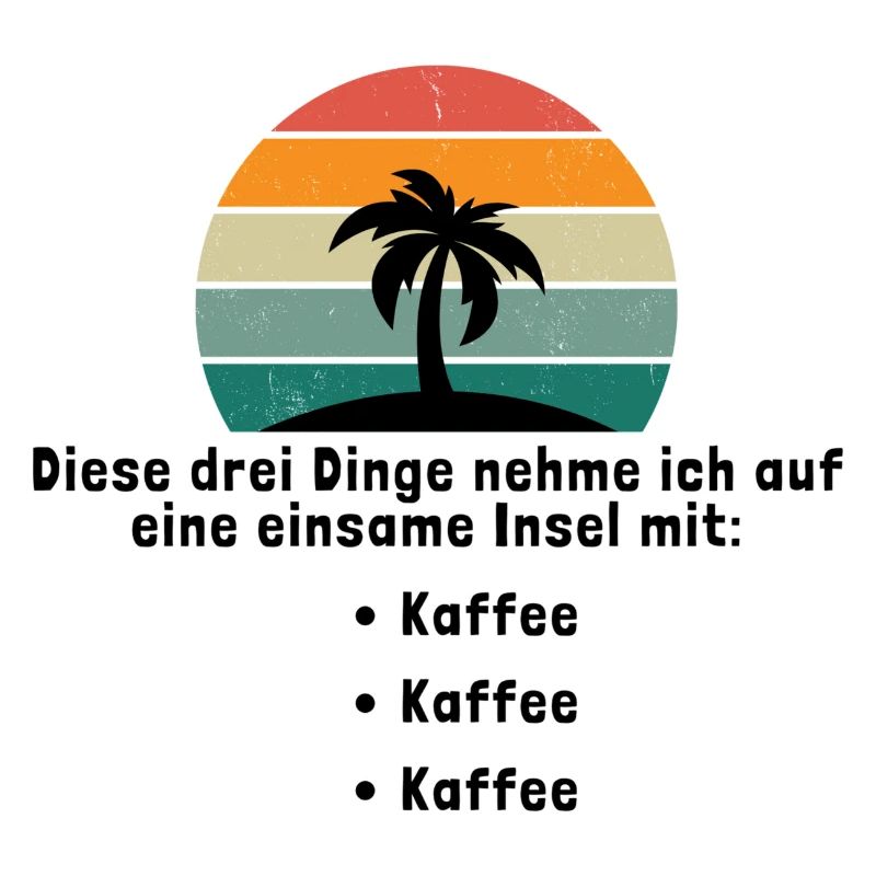 Drei Dinge auf eine einsame Insel Kaffee