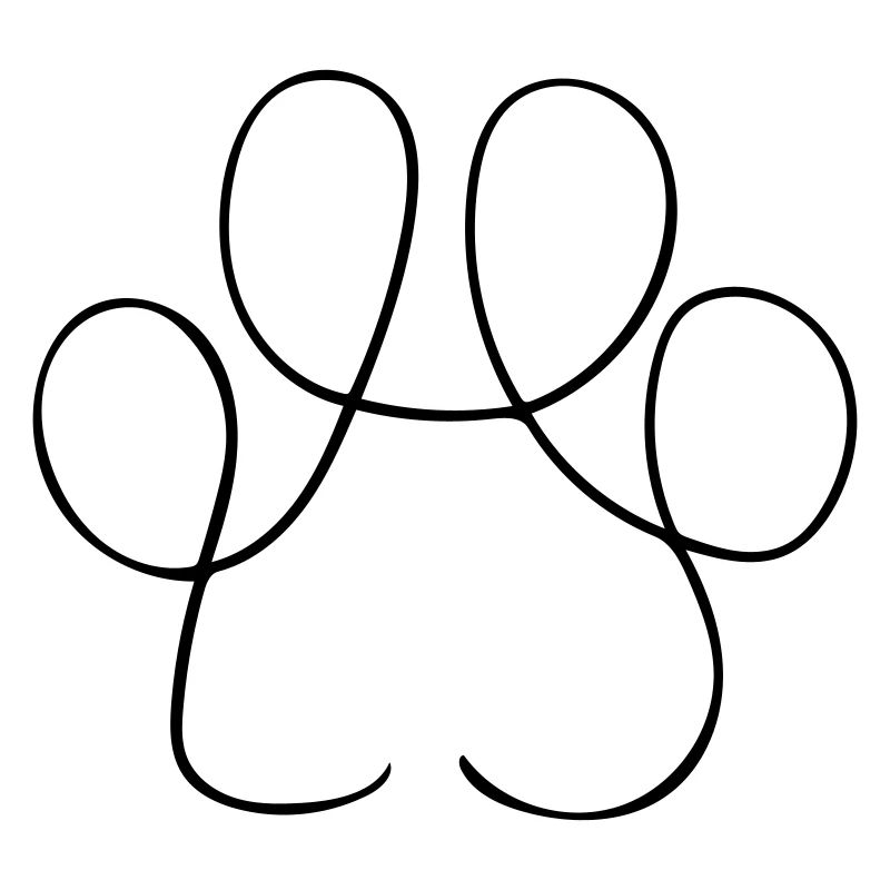 Pfote Line Art - Minimalistisch