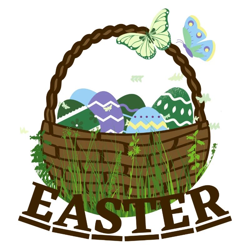 Easter basket with Easter eggs