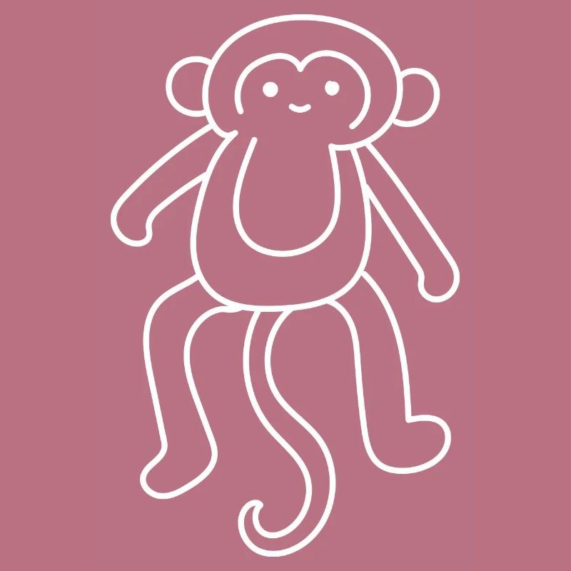 Silhouette de singe, petits singes mignons