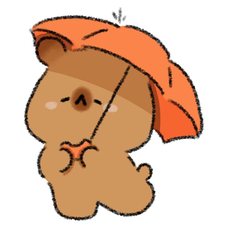 Capibara y paraguas