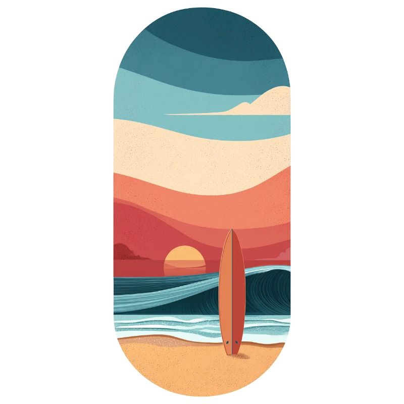 Surf et plage, Passion vagues au coucher du soleil