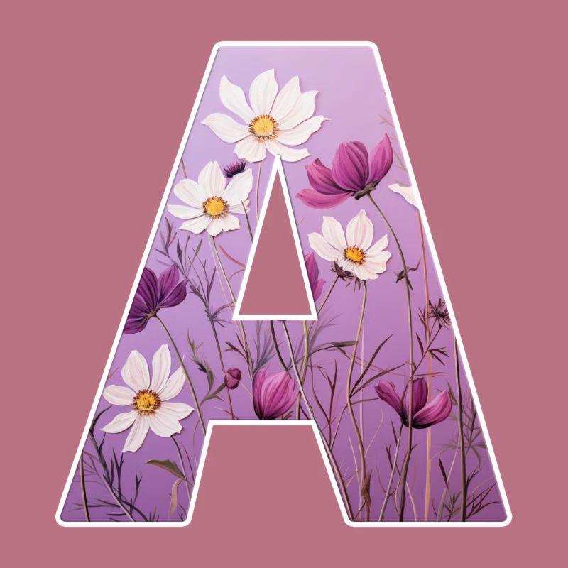 Buchstabe A, Monogramm, Blumenmuster