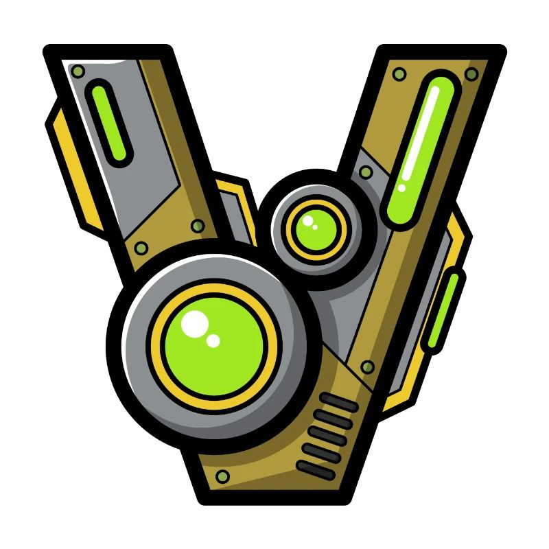 Buchstabe V Name Geschenk Roboter Technik nerd