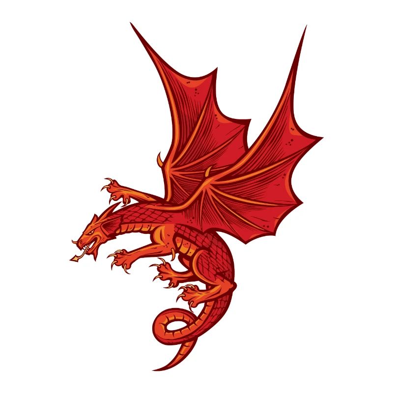 Dragon rouge impressionnant