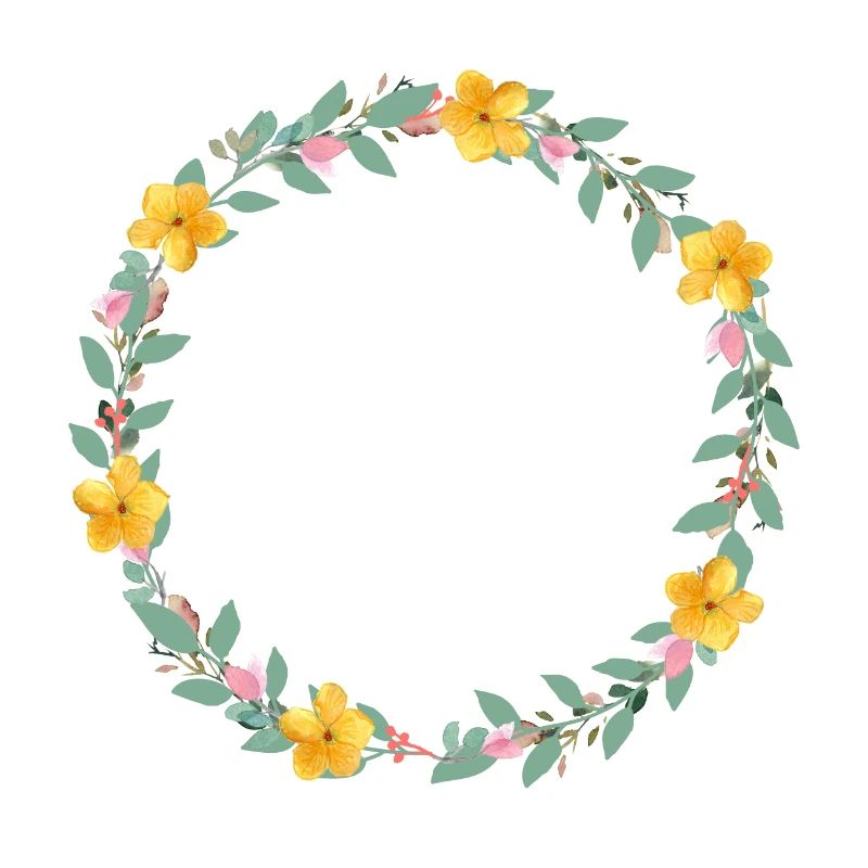 Flowers circle customizable