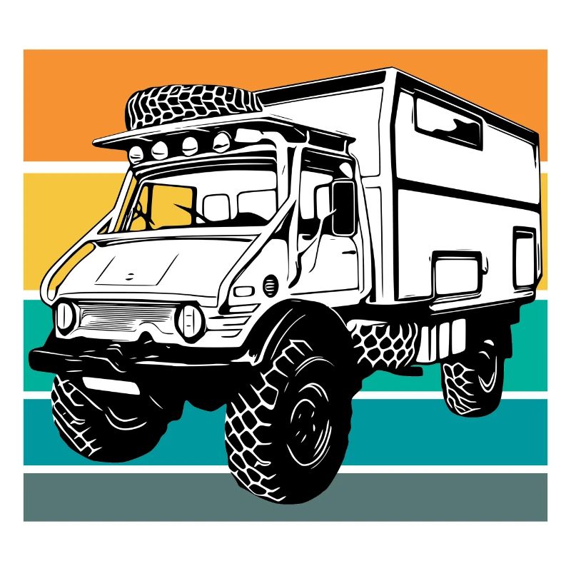 Camping - Unimog - Coucher de soleil - Oldtimer