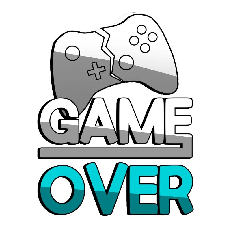GAME OVER (Türkis) + Controller - Gaming