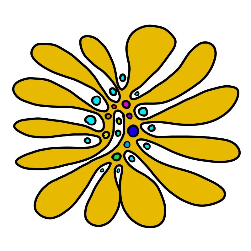 Gelbe Blütenwirbel Kontrast