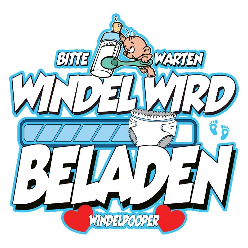 Windelpooper Windel wird beladen Junge Geschenk