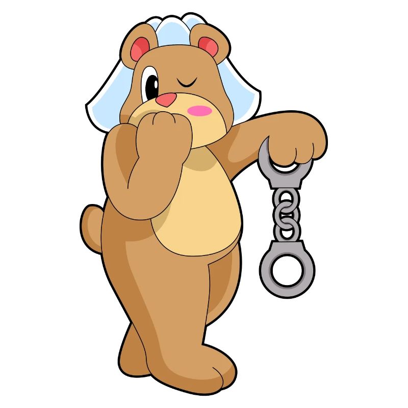 Bear Bride Handcuffs Wedding