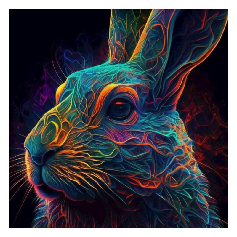 Farbiger Hase, einzigartiges Design