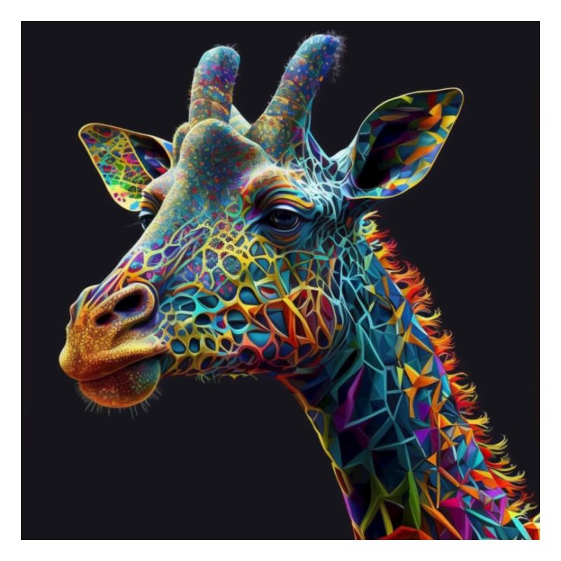 Farbige Giraffe, einzigartiges Design