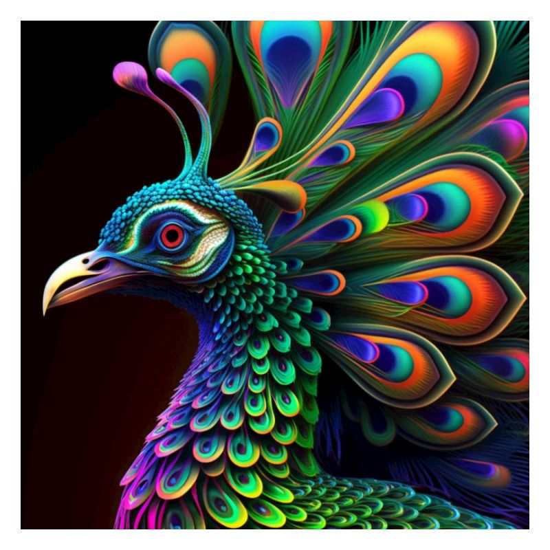 Farbiger Pfau, einzigartiges Design