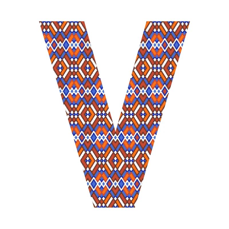 Monogram Letter V- geometric pattern