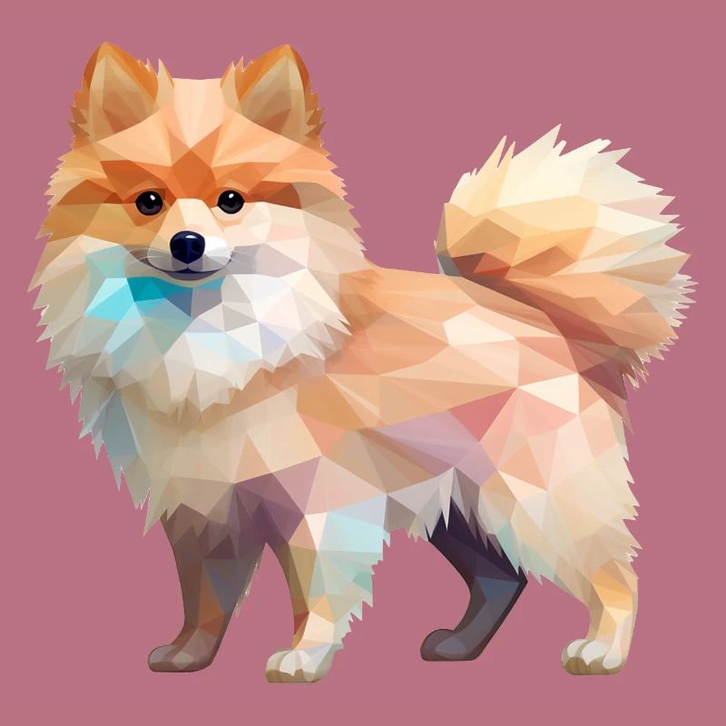 Miniature Spitz Geometric Drawing