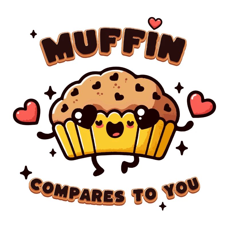 Conception de jeu de mots mignon muffin