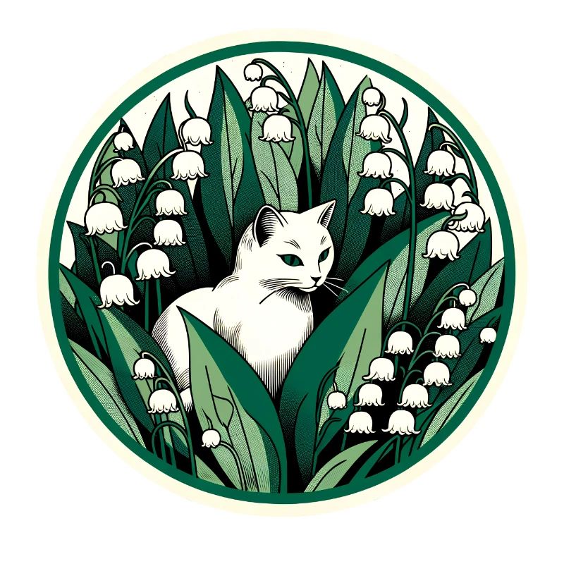 Chat chat blanc du muguet