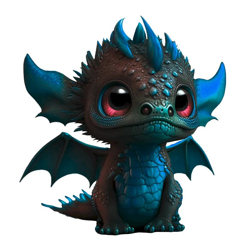 Bébé Dragon Bleu | Mignon bébé dragon bleu
