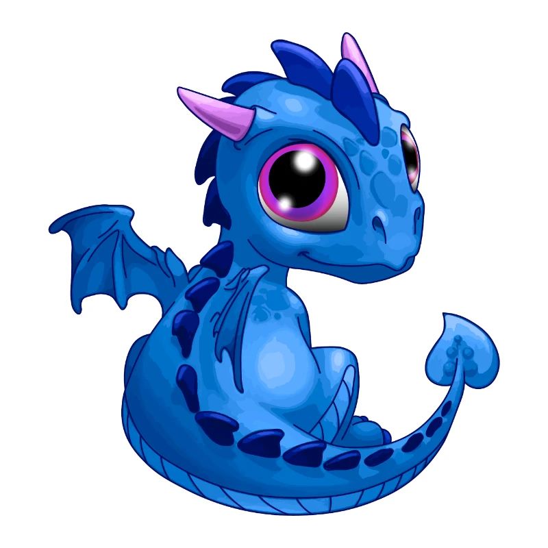 Bébé Dragon Bleu | Mignon bébé dragon bleu