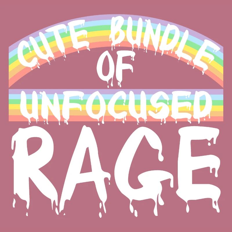 Drôle Mignon Bundle De Rage Non Focalisée Arc-en-Ciel Goth