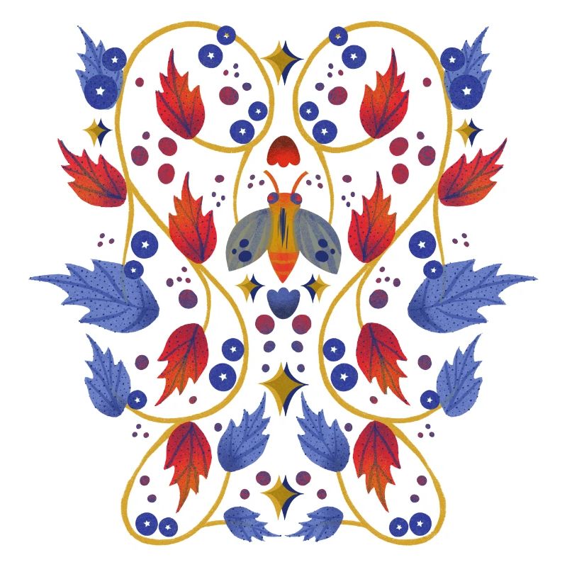 Fleurs avec papillon de nuit