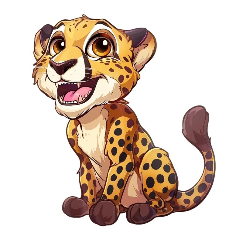 Mignon jeune guépard souriant