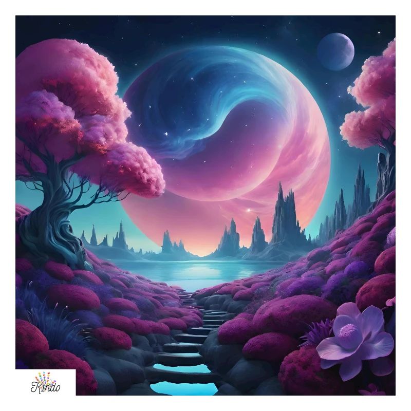 Paysage onirique céleste épique