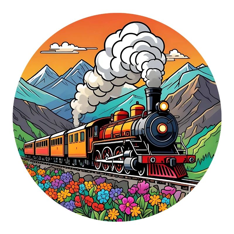 Nostalgischer Eisenbahnzug qualmender Lokomotive