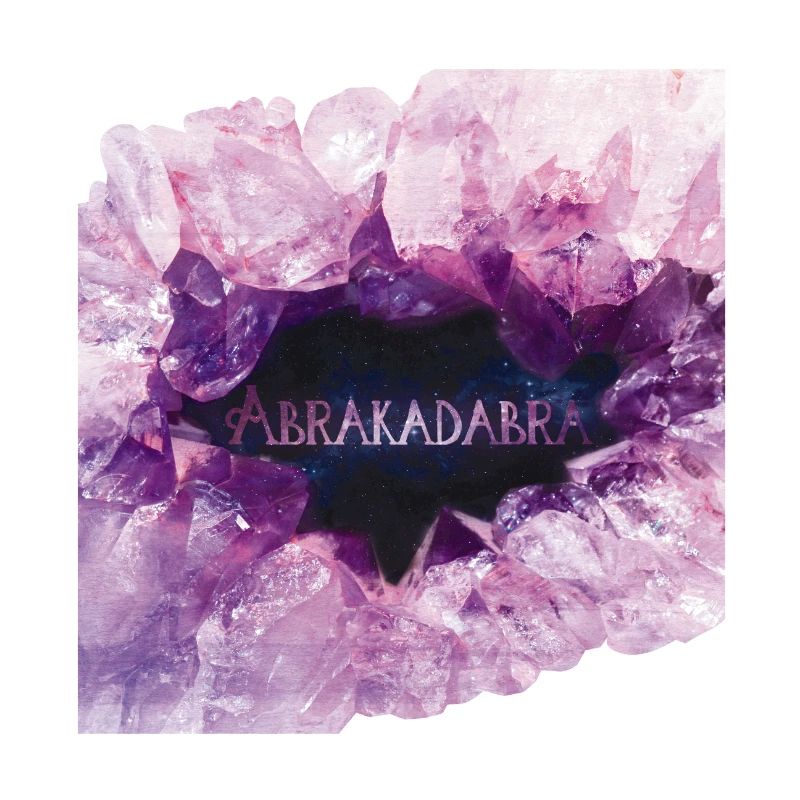 Abracadabra magic formula in mystical amethyst