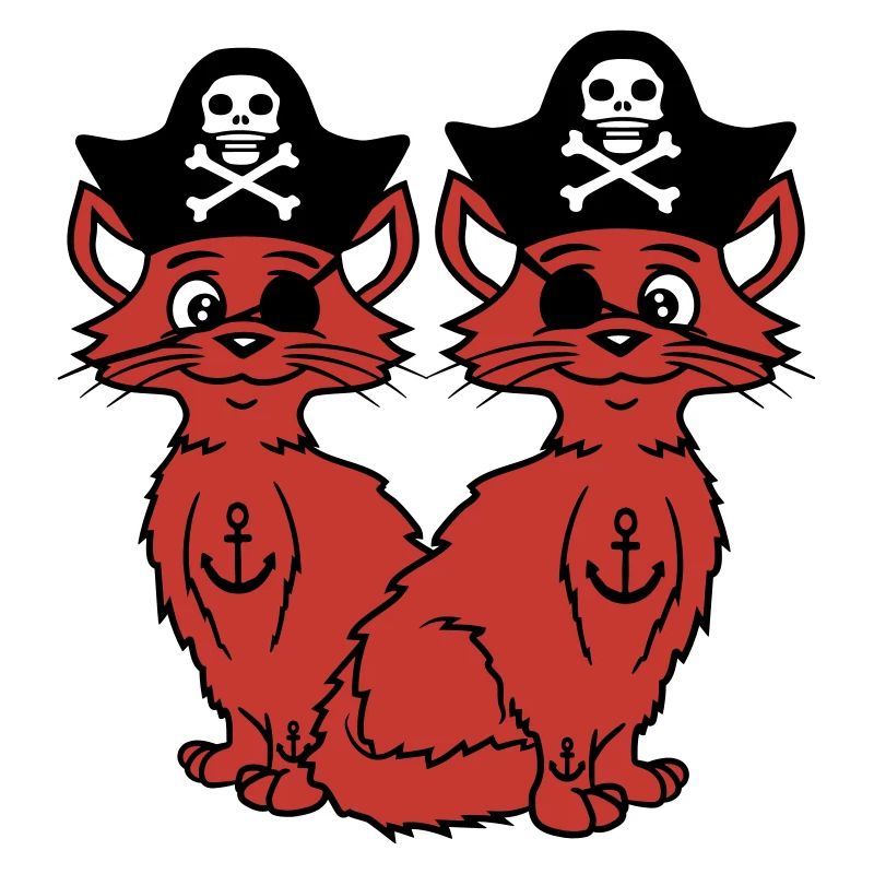 2 Pirate Cats Sabre Buccaneer Eye Patch Team