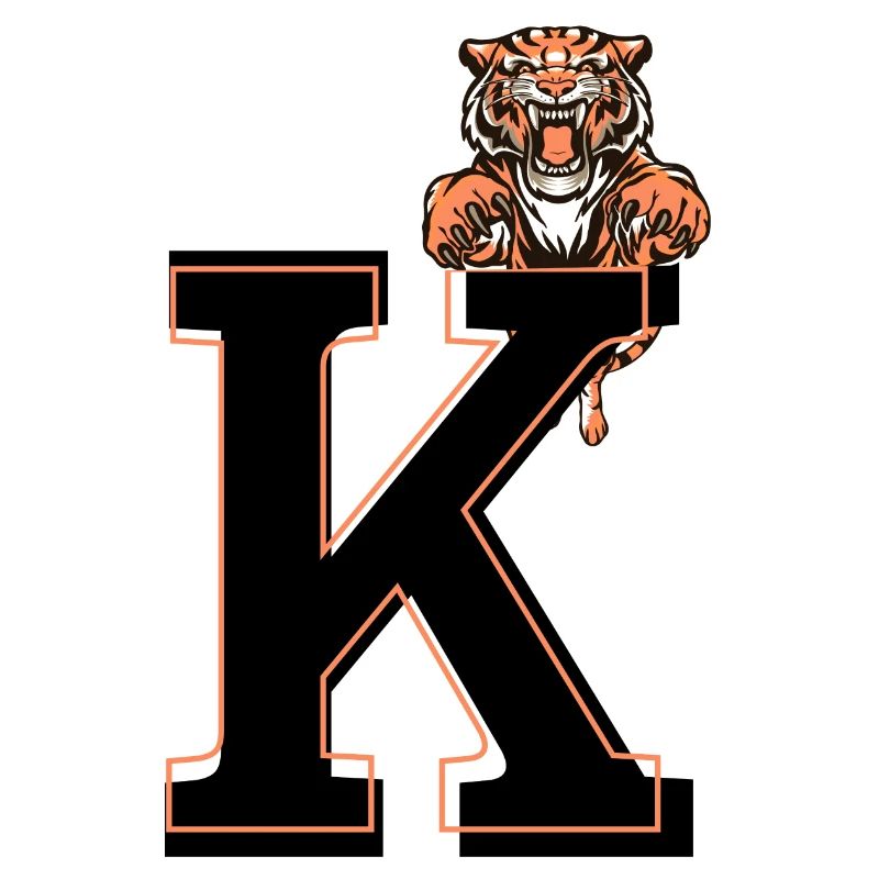Letter k tiger - gift idea