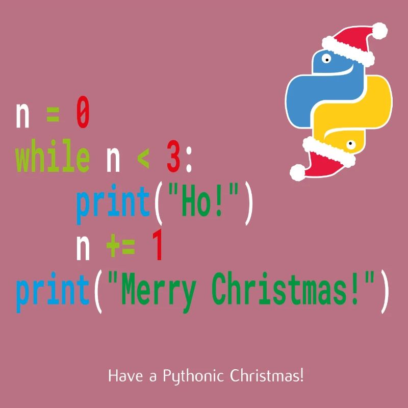 Ho! Ho! Ho! - Merry Christmas -Python Geek Design
