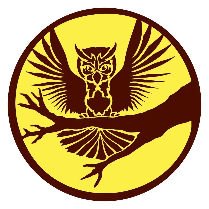 Owl Tree Branch Eagle Owl Moon Night Full Moon Round Forest