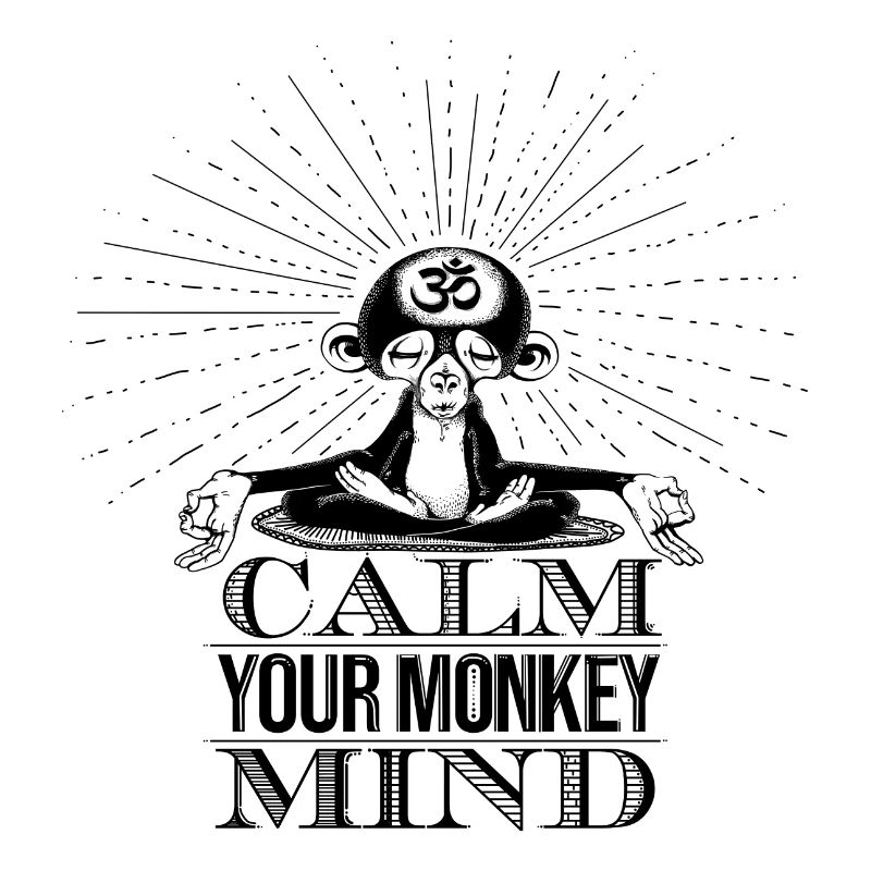 Singe médite Om - calm your monkey mind