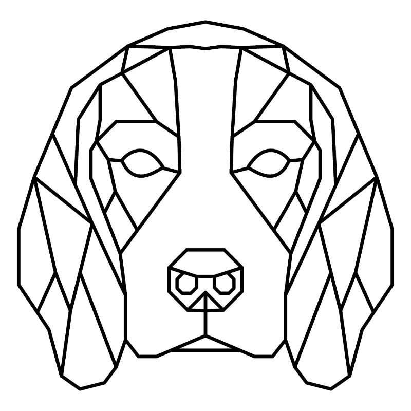 Beagle geometrisch minimalistisch schwarz