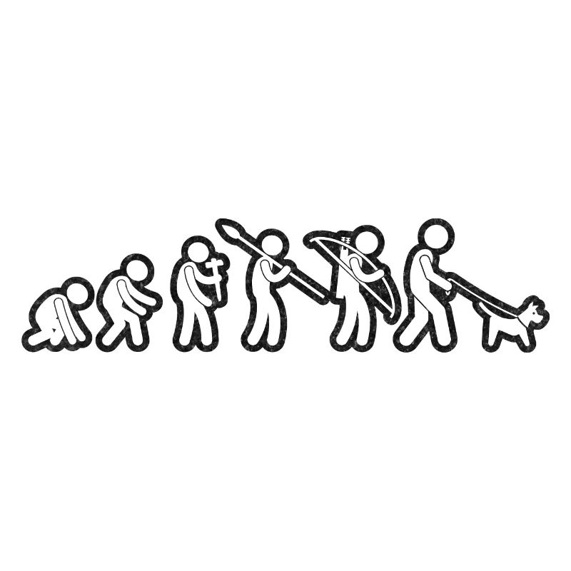 Evolution of Man Walking White Grunge