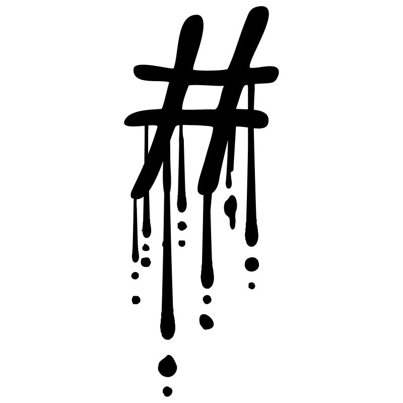 Graffiti drop hashtag