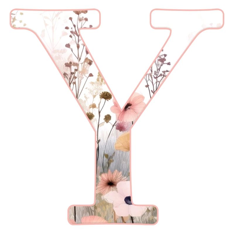 Personalizable Monogram Y Floral Pattern