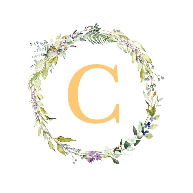 C Monogramm Eukalyptus-Kranz