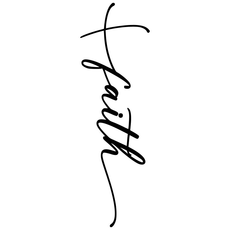 Croix de foi cursive
